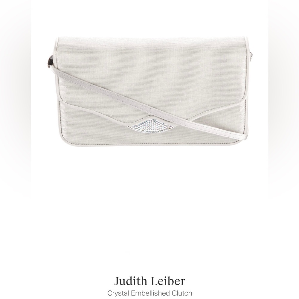 Judith Leiber Crystal Embellished Clutch with shoulder strap